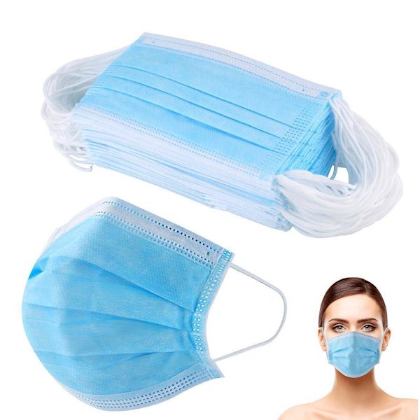 [ 50-PACK ] CE-godkända Munskydd, ansiktsmasker (3-lager) Blå