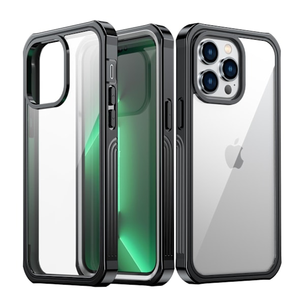 C4U® Stødfast forsvar - iPhone 14 Pro - Støddæmper Taske 3i1 Black iPhone 14 Pro (6.1)