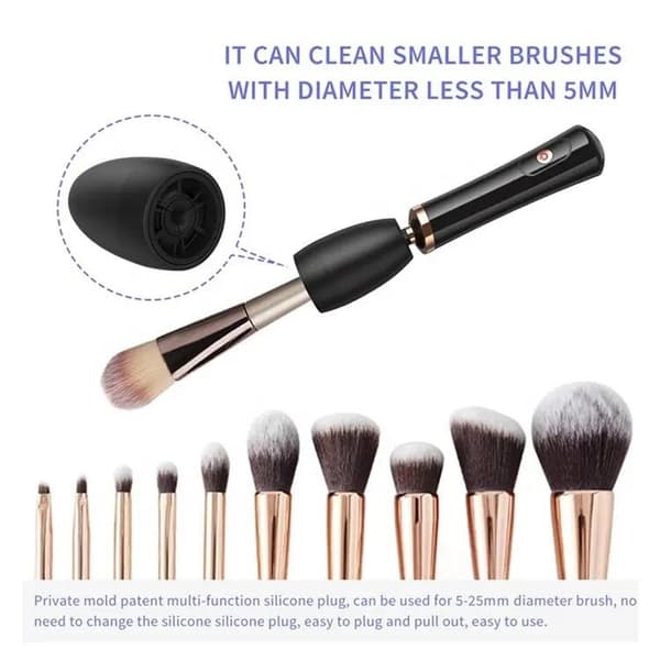 USB-opladelig makeupbørstrenser - Rengør makeupbørster White