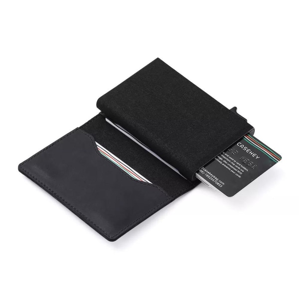 Exklusiv Korthållare C4U Design RFID & NFC Skydd plånbok pop-up Svart one size