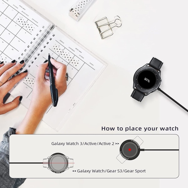 Laddare kompatibel med Galaxy Watch Active SM-R500 Vit