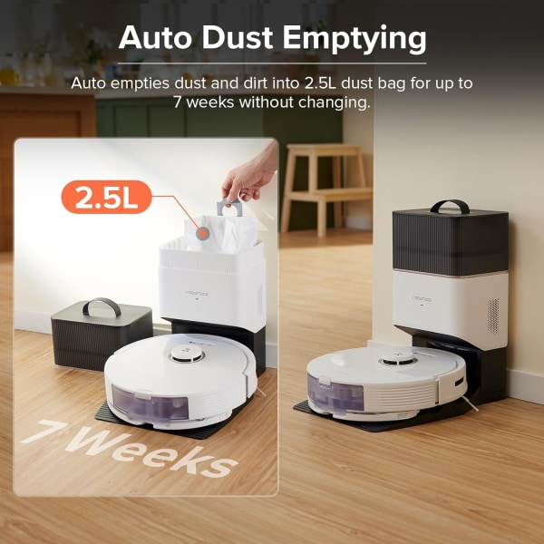 Roborock Q8 Max+ robotdammsugare - 5500PA dammsugare White