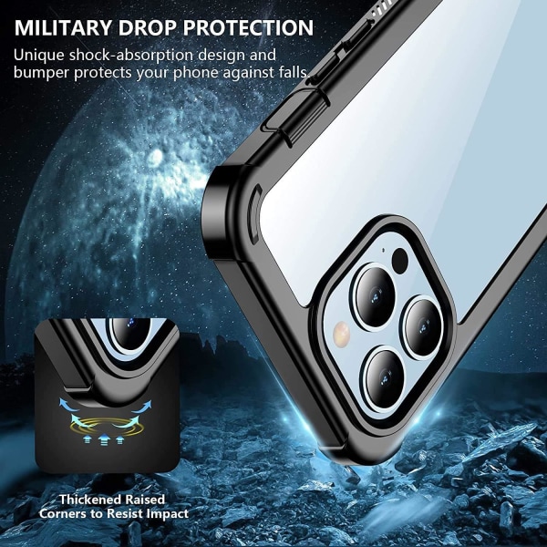 C4U® Shockproof Defence - iPhone 13 Pro  - Stötdämpande skal 3i1 Black iPhone 13 Pro (6.1)