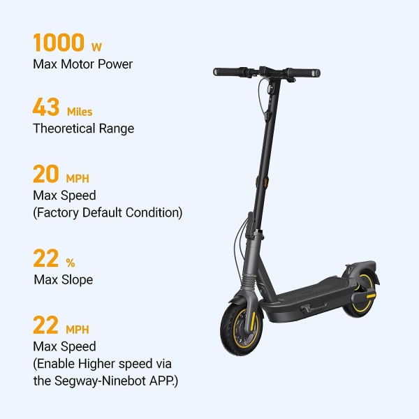 Ninebot KickScooter MAX G2 Potkulauta 70 km toimintasäde enintää Grey