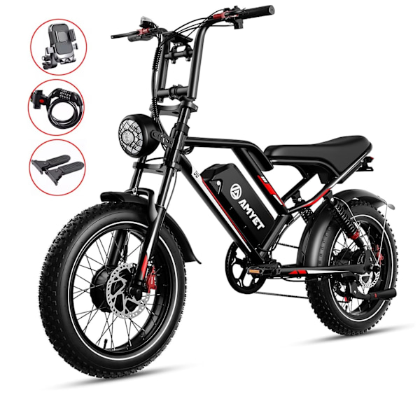 2024 - Sähköpyörä - Ebike - S8 AMYJET 1000W 48V 17.5ah - 45km Black