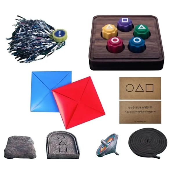 Squids Koreanska Folkspel Set Squid Game 2, Koreansk Traditionellt Spel Gong-gi Svart
