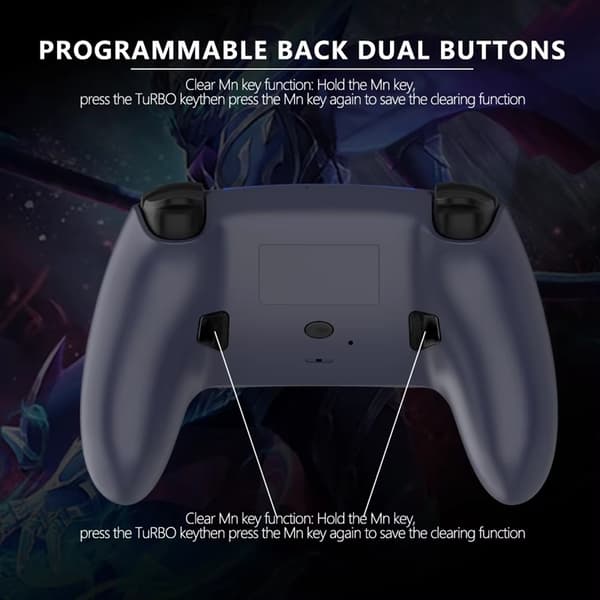 Trådlös Handkontroll Kompatibel med PS5 & PS5 Slim – Programmerbara Knappar, 1000mAh, USB-C grå