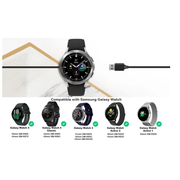 Laddare kompatibel med Galaxy Watch Active SM-R500 Vit