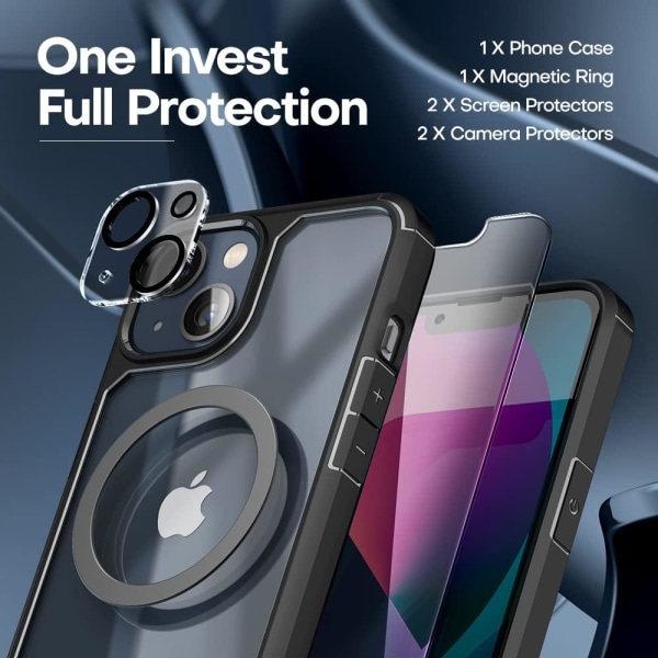 iPhone 14 Pro Kompatibelt [9-PACK] Härdat glas + Lins + Skal Black iPhone 14 Pro - ShockBlack