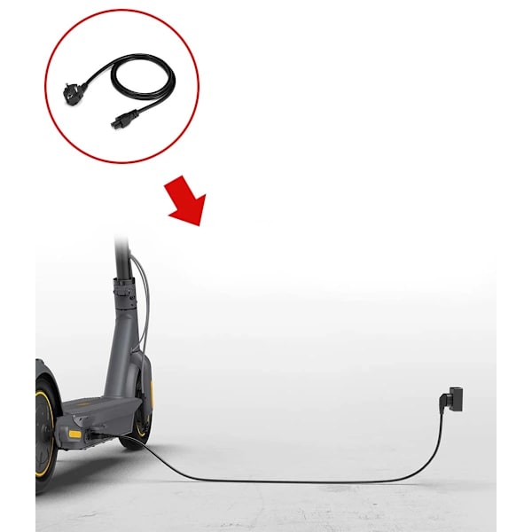 Segway Ninebot elscooter-oplader til Segway Max G2 Max, G30, G30E, G30P, G30LP Black