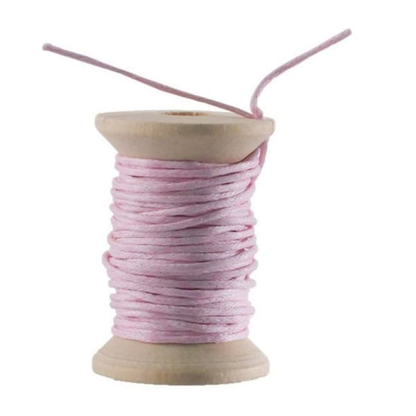 Graine Créative - Vaxad bomullssnöre Rosa 5m Ros