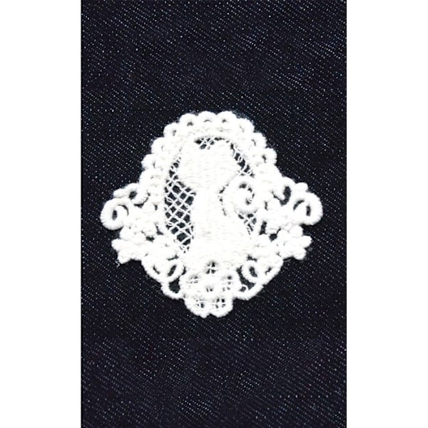 Transfererande thermoklämmor spets Katt 6x6,5 cm Vit