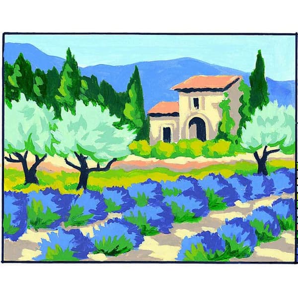 Kit canvas vit lavendel 20x25cm Vit
