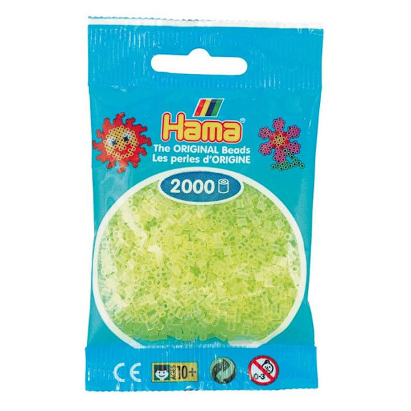 2 000 mini pärlor (små pärlor Ø2,5 mm) neon gul neon gul