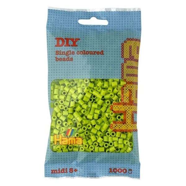 Hama - 1 000 standard MIDI pärlor (Ø5 mm) limegrön kalk