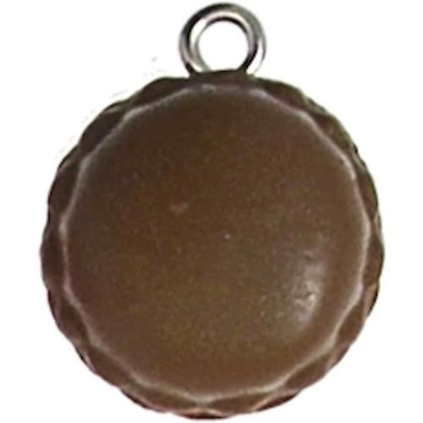 Breloque - MegaCrea - Macaron - Polymerlera - Choklad - Ø 15 mm Choklad