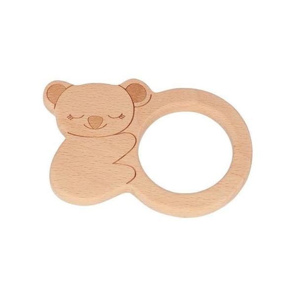 Träbitring - Koala - 100 x 70 mm beige