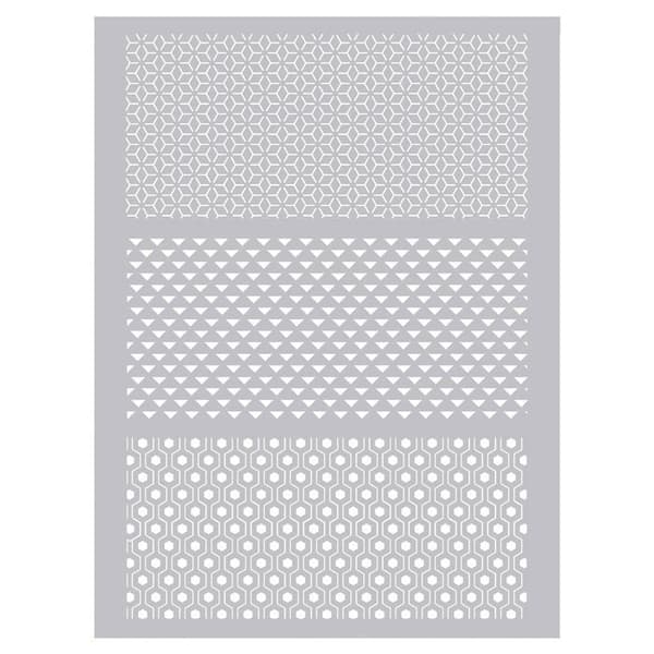 Grafisk polymerlera stencil 15,3 x 11,4 cm Grå