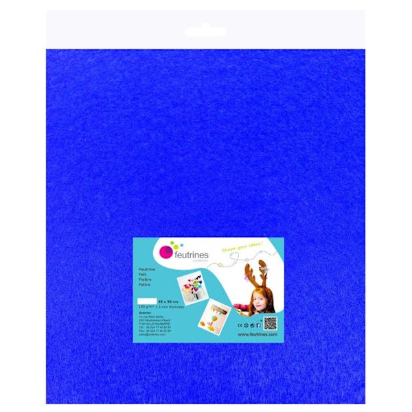 Filt 1 mm Polyester 45 x 50 cm Blå elektrisk