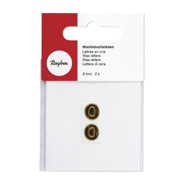 Vaxbokstäver - RAYHER - O - 9mm - Guld - 2 stycken