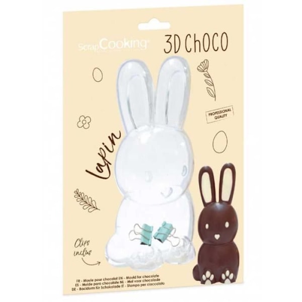 3D Chokladform - Ej specificerad - Kanin - ABS - 17,7 x 8 x 2,9 cm - Kompatibel med frys