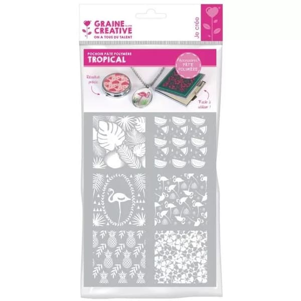 Graine Créative - Silkscreen schablon för polymerlera Tropical