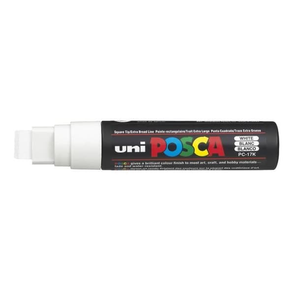 Extra stor målarpenna - POSCA - POSCA - Vit - Avfasad rektangulär spets - Linjebredd 15 mm Vit