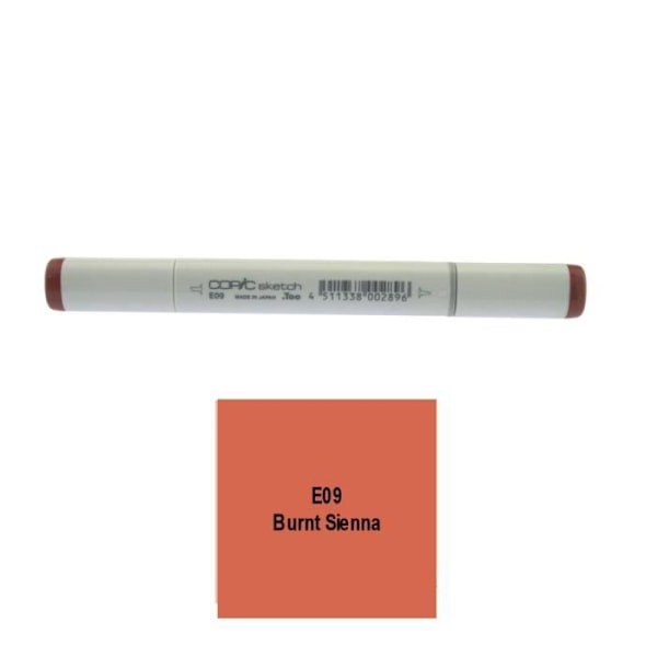 Markör - COPIC - Copic Sketch - Dubbel spets - Brun E09 - Oföränderlig Marron E09 Bränd Sienna