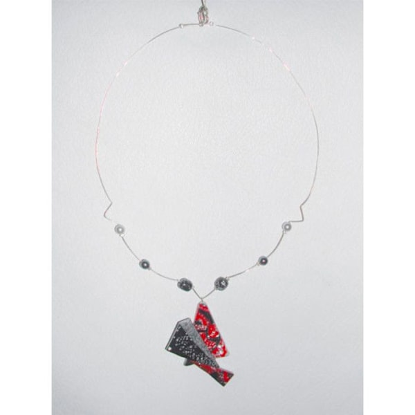 Collier - Ej specificerad - 5 varv - Minnestråd - Metall - Diameter 11 cm