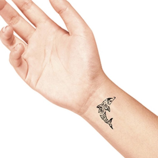Temporär tatueringstmärke - LaDot - Delfin - 4 x 6 cm - Vattentät - Hypoallergenisk