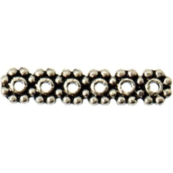 Pärlemetsbarrette delare 6 rader Silver 10 stycken Silver