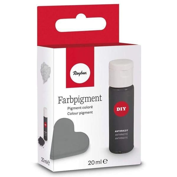Pigment i pulverform 20 ml för målning på keramik - Mörkgrå Grå