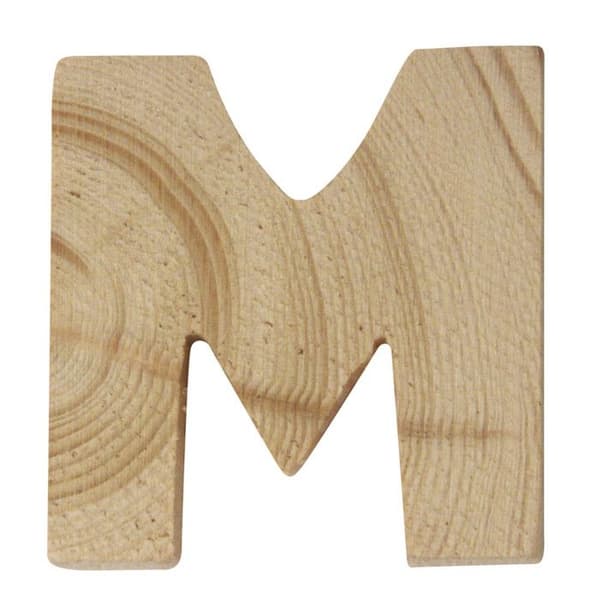 Träbokstäver, 5x1cm, "M"