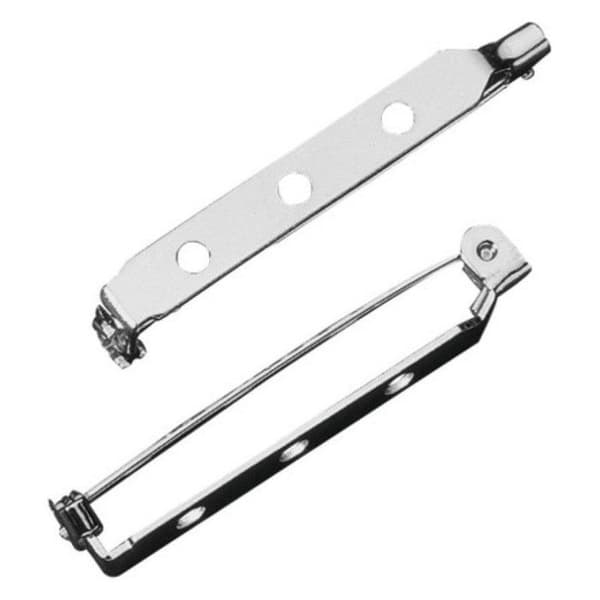 Nål med stöd + säkerhetslås - platin - 20mm