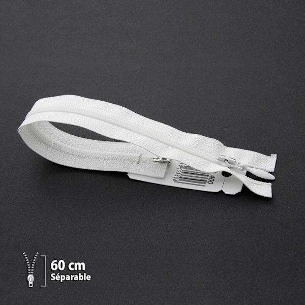 Dragkedja Z45 - Separbar 4mm - 60 cm Vit