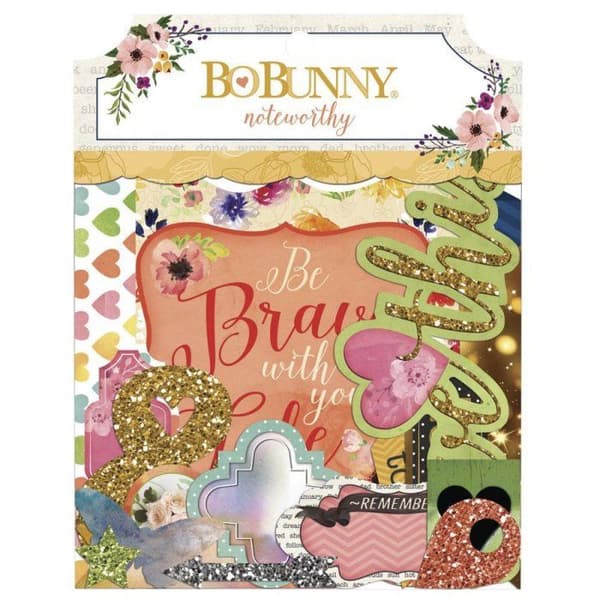 BoBunny - Die Cut Chipboard Noteworthy Kalenderflicka 100 bitar sortiment