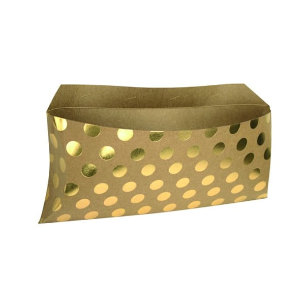 Presentask i kartong med guldprickar 35 cm 2 stycken gyllene