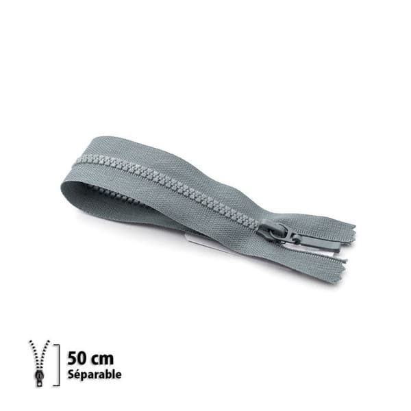 Dragkedja Z49 - PRESTILON 4 mm 50 cm - Separabel mörkgrå