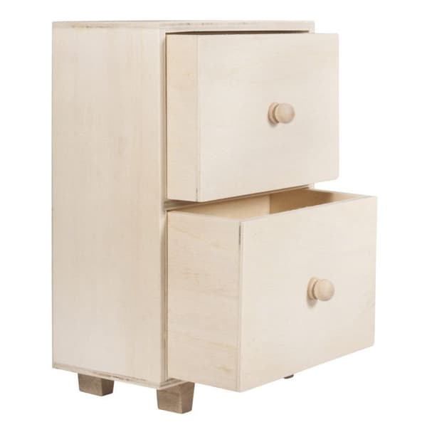Träkommod på ben 24 cm beige