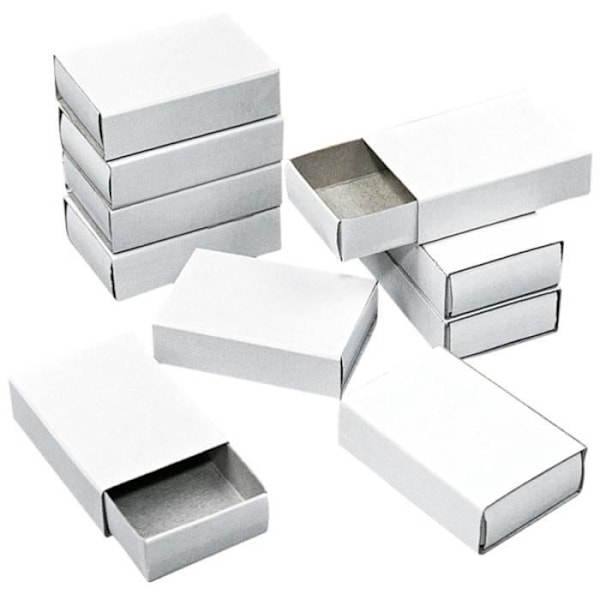 Tomma lådor att dekorera - Ej specificerad - Tändsticksformat - 12 st - 5,3 x 3,6 x 1,5 cm - Vit