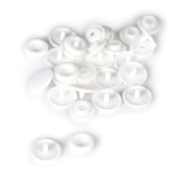Tryckknappar resin Vit (10 knappar) Vit