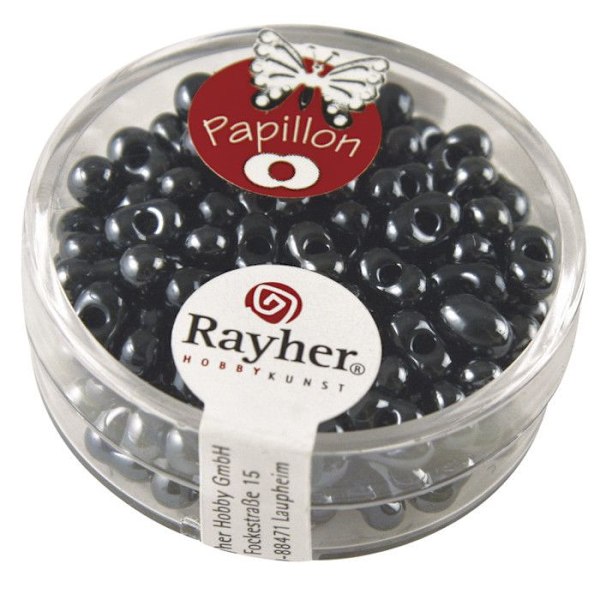 Perle Rocaille Papillon Antracit 3,2 x 6,5 mm 18 g Antracit