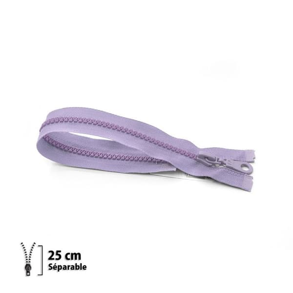 Fermeture éclair Z54 - moulée 6mm Séparable - 25 cm lavendel-