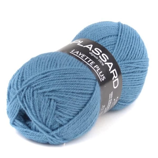 Layette Wool - Plassard - Ball Plus 478 Blue - Akryl - Tillverkad i Rumänien Blå