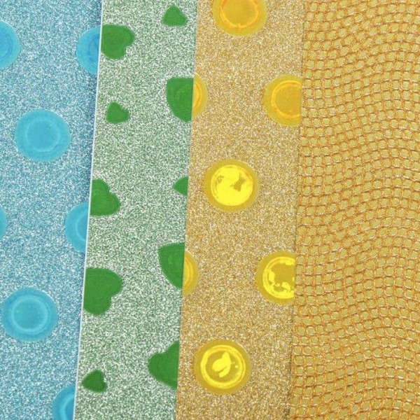 Glitterande självhäftande ark - Flerfärgad - A4 - 10-pack - Juldekoration - Olika mönster Flerfärgad