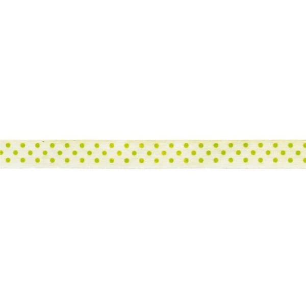 MégaCréa DIY - Grön prickig bomullsband 1,5 cm x 2 m Grön