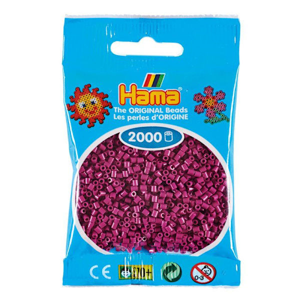 2 000 mini pärlor (små pärlor Ø2,5 mm) Plommon Plommon