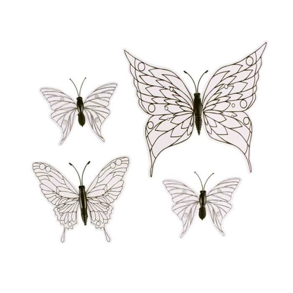 Magnetiska förutritade fjärilar 6 till 10 cm x 4 stycken - MegaCrea {färg}