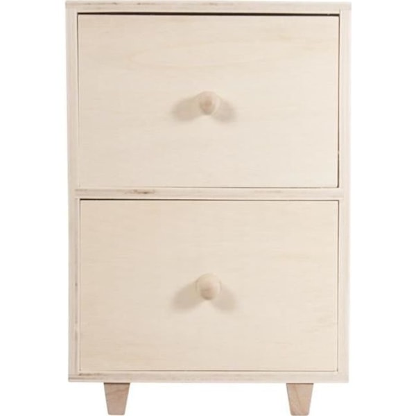 Kommod - RAYHER - Beige - 2 lådor - Anpassningsbar - 16,5 x 9 x 24 cm Beige