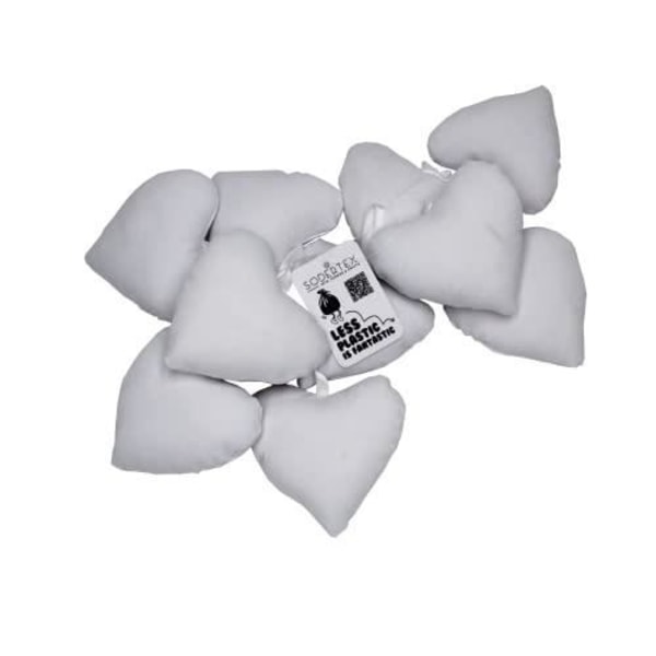 Cotonhjärtan - Sodertex - Paket med 10 - 9x8 cm - Idealisk för kreativa hobbyer - Hypoallergenisk Vit